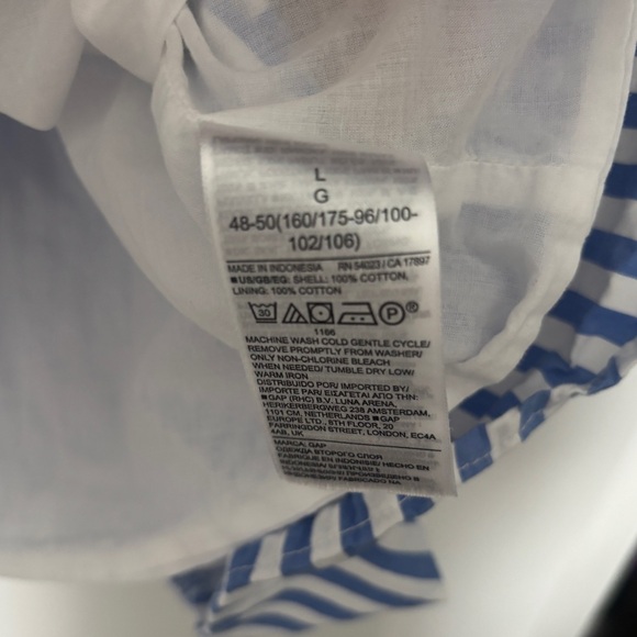 GAP blue and white stripe shirt dress size Large - Picture 8 of 9